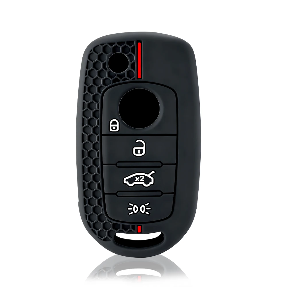 Silicone Key Case Cover For Fiat Cronos Egea 500X Toro Tipo For Dodge Neon Keyless Fob Shell Skin Key Chain Holder Protector