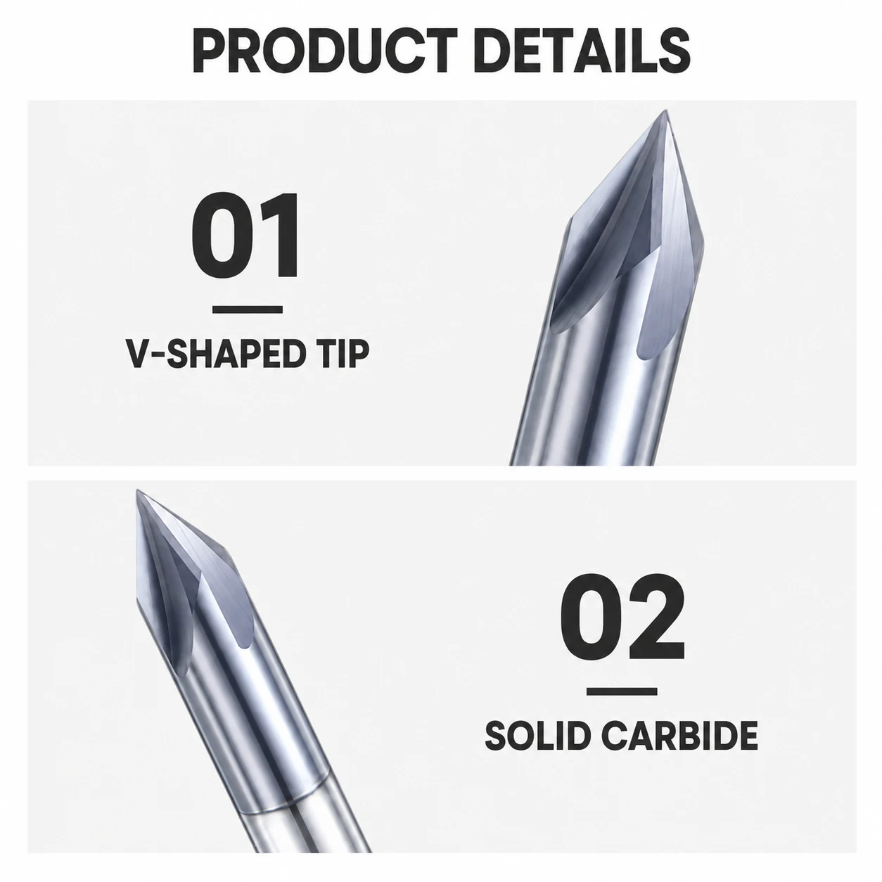 Solid Carbide V‑Shape Engraving Router Bit 1/4