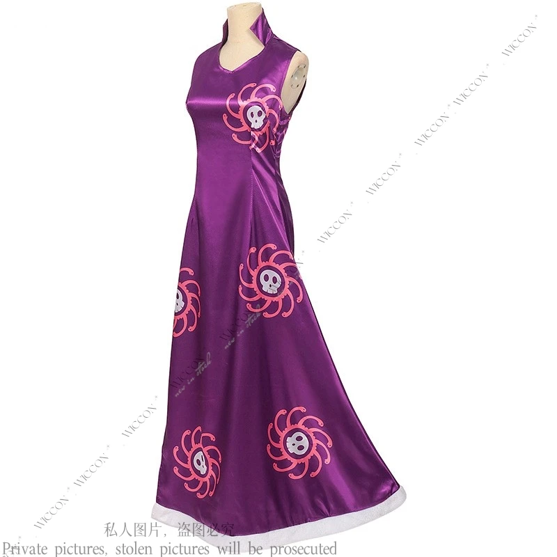 هانكوك بوا كوميك كون زي شعر مستعار هالوين زي حفلة امرأة الكبار مثير كوميك كون Oneesan تمويه فستان أرجواني مجموعة الأذن كليب