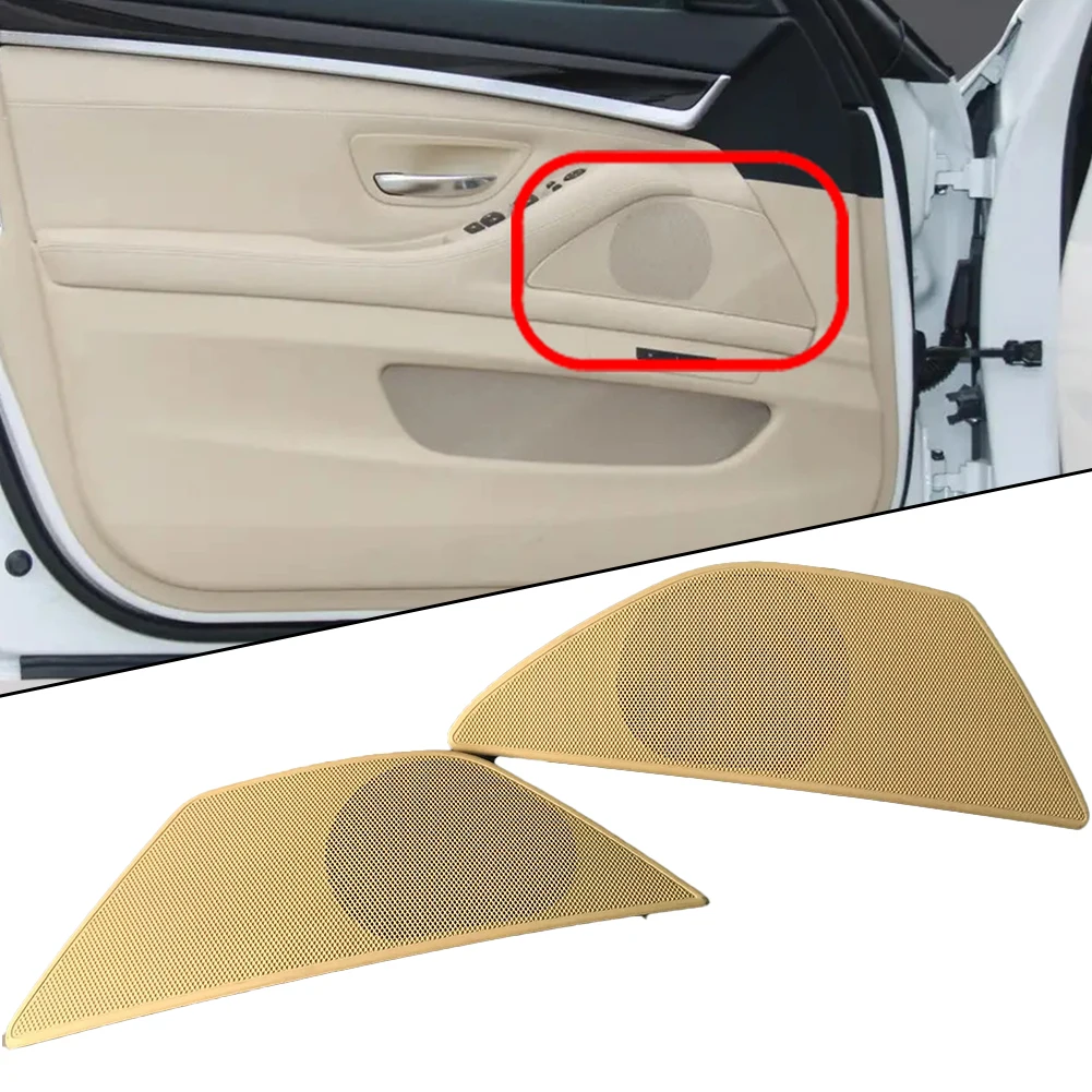 

2Pcs Interior Front DoorHorn Loudspeaker Cover Grille Left & Right For BMW 5 Series F10 F11 F18 Sound Audio Speaker Grill Cover