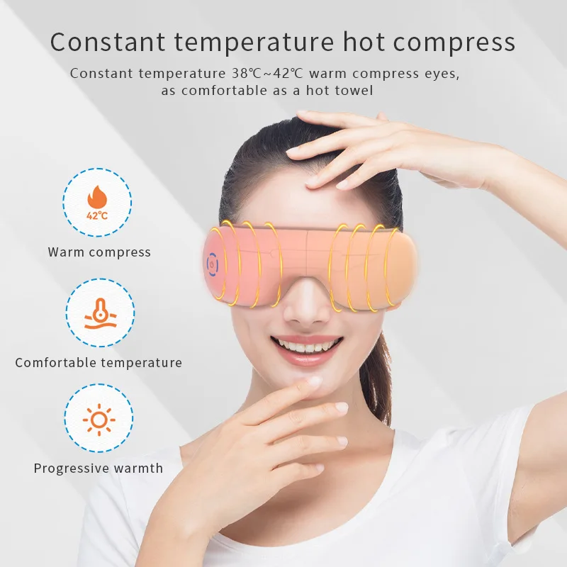 Folding Eye Massager Eyes Mask with Heat and Bluetooth Music Eye Care Device Gift for Eye Strain Dry Improve Sleep
