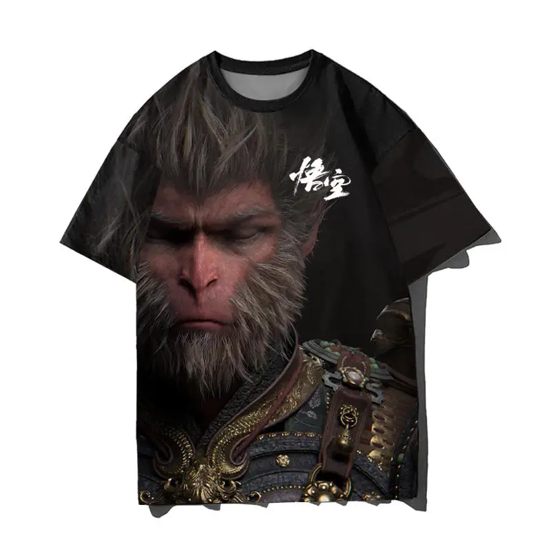 Black Myth Wukong Full Color Casual T Shirts Y2k High Quality Tops Men Women Oversized Short Sleeve Tees T-shirt