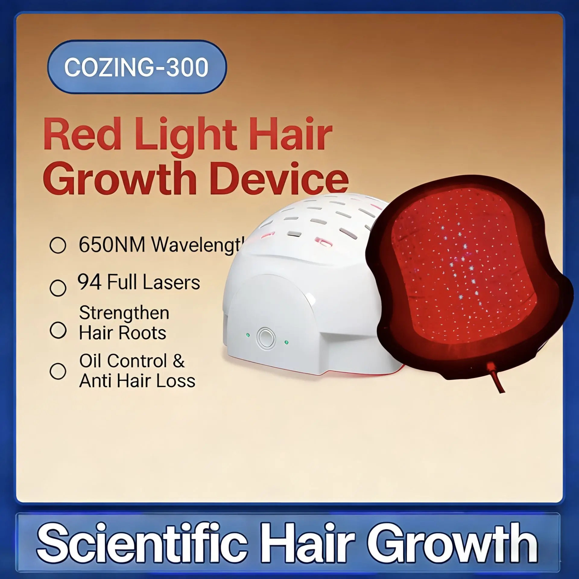 

Лазерная шапка для роста волос - шлем для светотерапии 650 нм красным светом для восстановления роста волос - шапка для лечения выпадения волос для мужчин и женщин