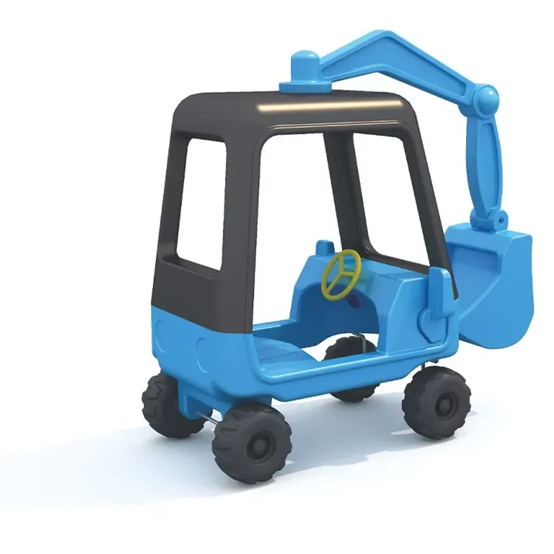 Blue Plastic Excavator Ride On Toy For Kids Indoor Playground Equipment High Quality Children Car Daycare Center Wholesale