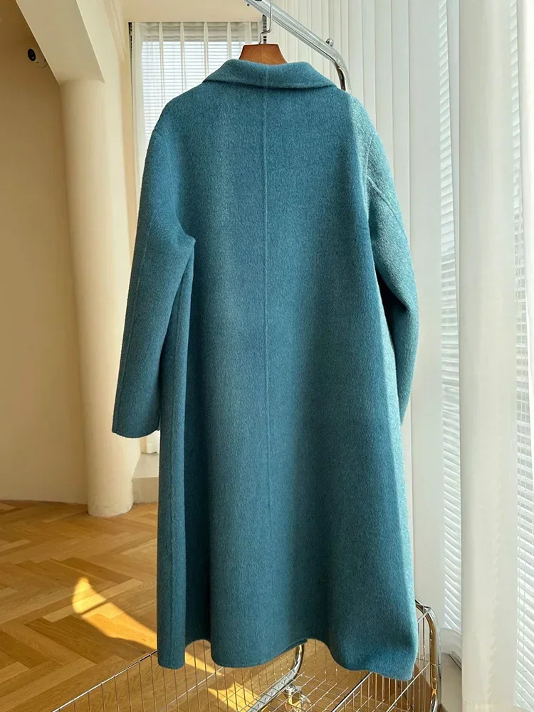 المرأة الألبكة الصوف معطف على الوجهين ، سميكة كبيرة التلبيب ، مزدوجة الصدر ، الكشمير ، المعاطف الصوفية ، الدافئة ، فضفاضة ، الإناث ، الخريف ، الشتاء ، جديد #4