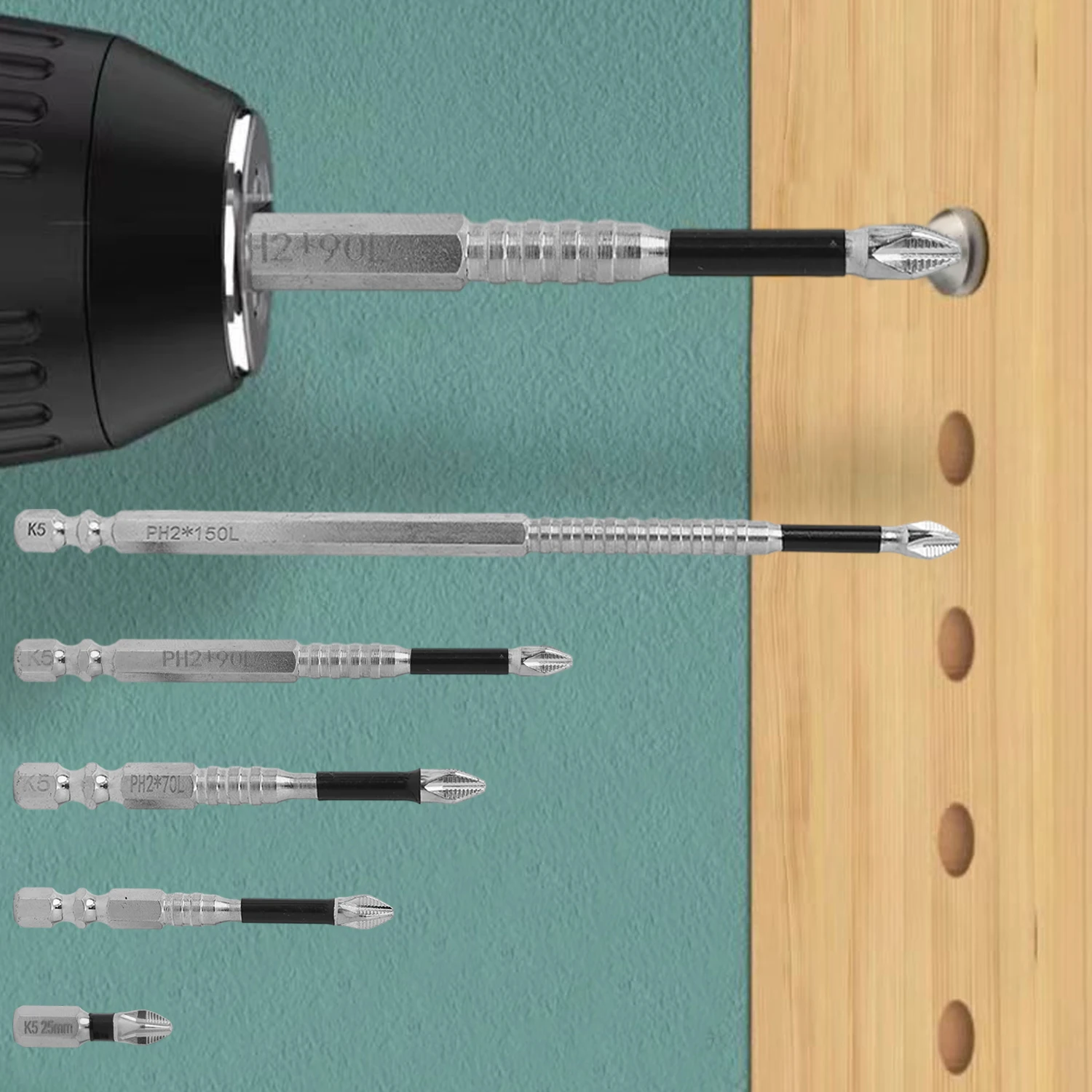 Strong Magnetic Screwdriver Drill Bits Set Alloy Stee Cross Impact Driver Bits Anti-Slip Screwdrivers for Electric Power Tools