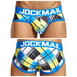 JOCKMAIL 프린팅 남성 속옷, 섹시한 남성 브리프, 통기성 슬립, 남성 팬티, 속바지, 게이 속옷