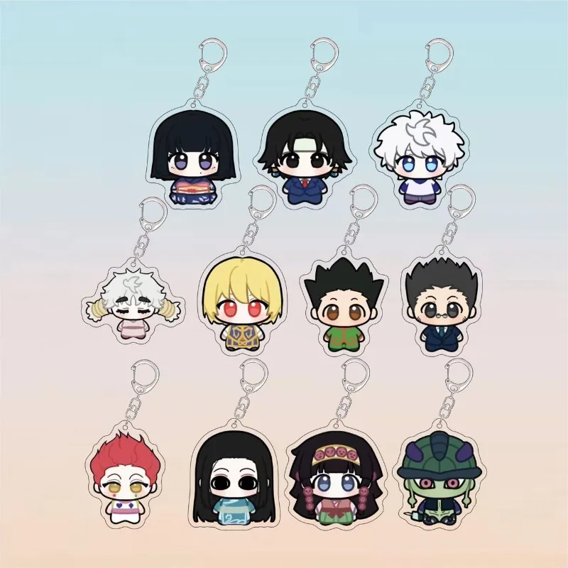 

HUNTER×HUNTER Kawaii Anime Acrylic Keychain Backpack Pendant Ornament Fashion Key Ring Gift for Classmates Friends Anime Fans