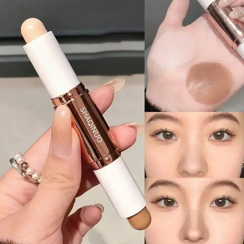 2 IN 1 คุณภาพสูงแต่งหน้า Base Foundation Stick สําหรับ Face Bronzer สําหรับคอนซีลเลอร์ใบหน้า Contouring Beauty ผู้หญิงเครื่องสําอาง