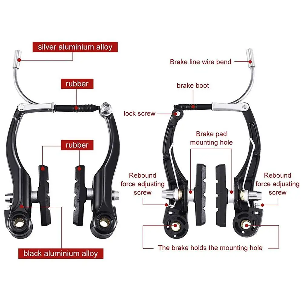 Lightweight Bike V-Type Brake Set Includes Calipers Levers Cables Bicycle Accessories For Mountain Bikes Road Bikes Dropshipping