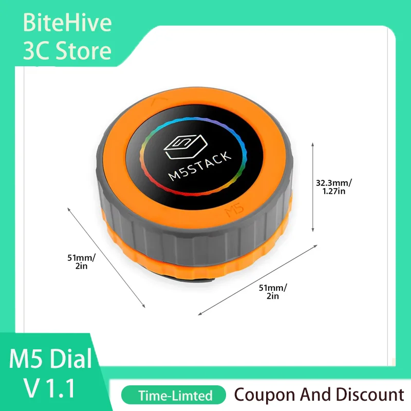 M5Stack M5Dial V1.1 Versatile Embedded development board Stamp-S3 1.28-inch Round Touch Screen FT3267 for IoTSmart Home Contro