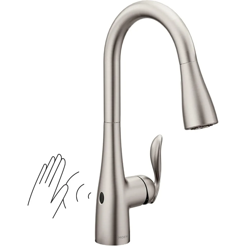 Arbor Motionsense Wave Sensor Touchless One-Handle Kitchen-Sink-faucets, Pack of 1, Stainless