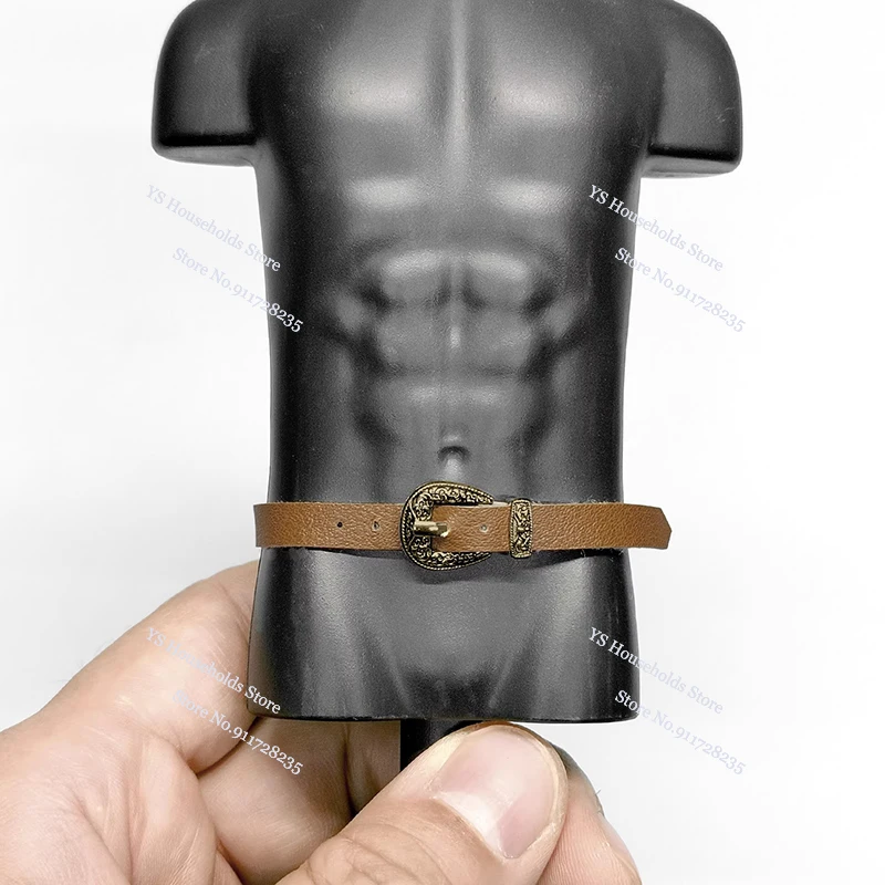 0.6 سنتيمتر عرض 1/6 مقياس مشبك معدني أسود/بني/قهوة/حزام جلد أبيض اللعب ملحق ل 12 "عمل الشكل الخصر الديكور #4