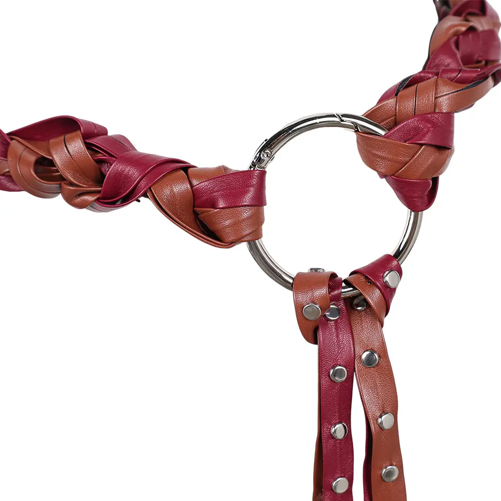 How Train Dragon Cosplay Astrid Red Brown Leather Belt Hallowmas Role Play Props Outfit Accessories Party Disguise Carnival view 4