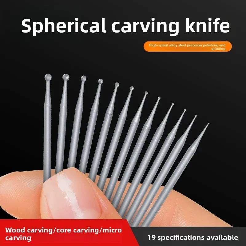 Multi-flute Ball Engraving Bit Electric Carving Milling Cutter Needle for Dental Handpiece Wood Bone Olive Nut Micro Carving