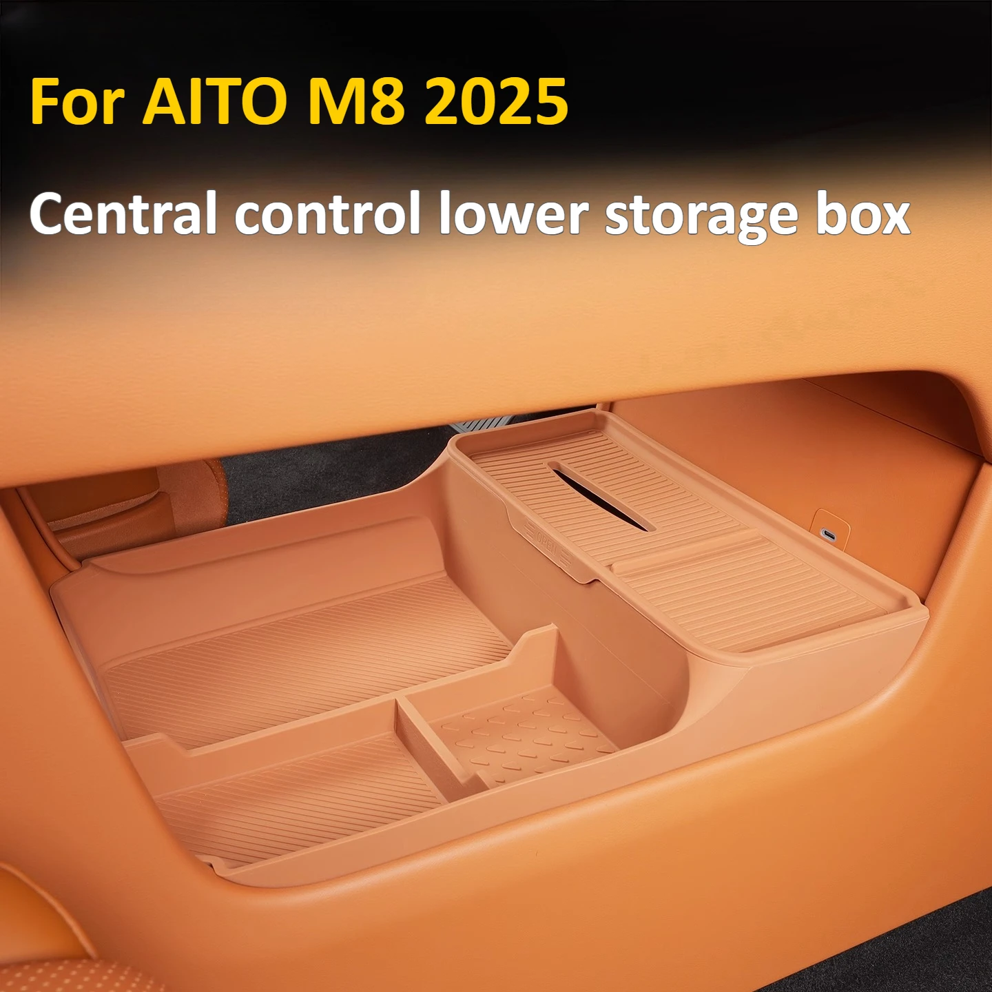

For AITO 8 M8 SERES 7 2025 Car Central Control Lower Storage Box Silicone Partition storage Case Organizer Tray Car Accessories
