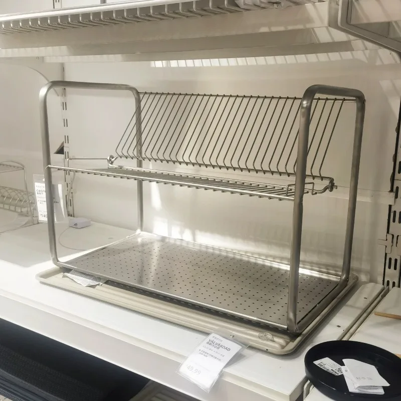 Stainless steel kitchen rack, tableware drain rack, dish bowl drain rack, kitchen utensils storage corner rack