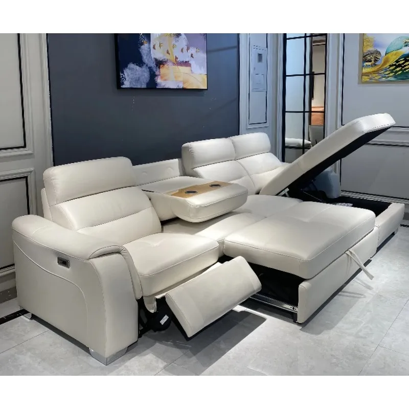 

L Shape Modular Smart Electric Recliner Mechanism Multi Function Sofa Usb-c Charging Folding Sofa Bed Storage Living Room Sofas