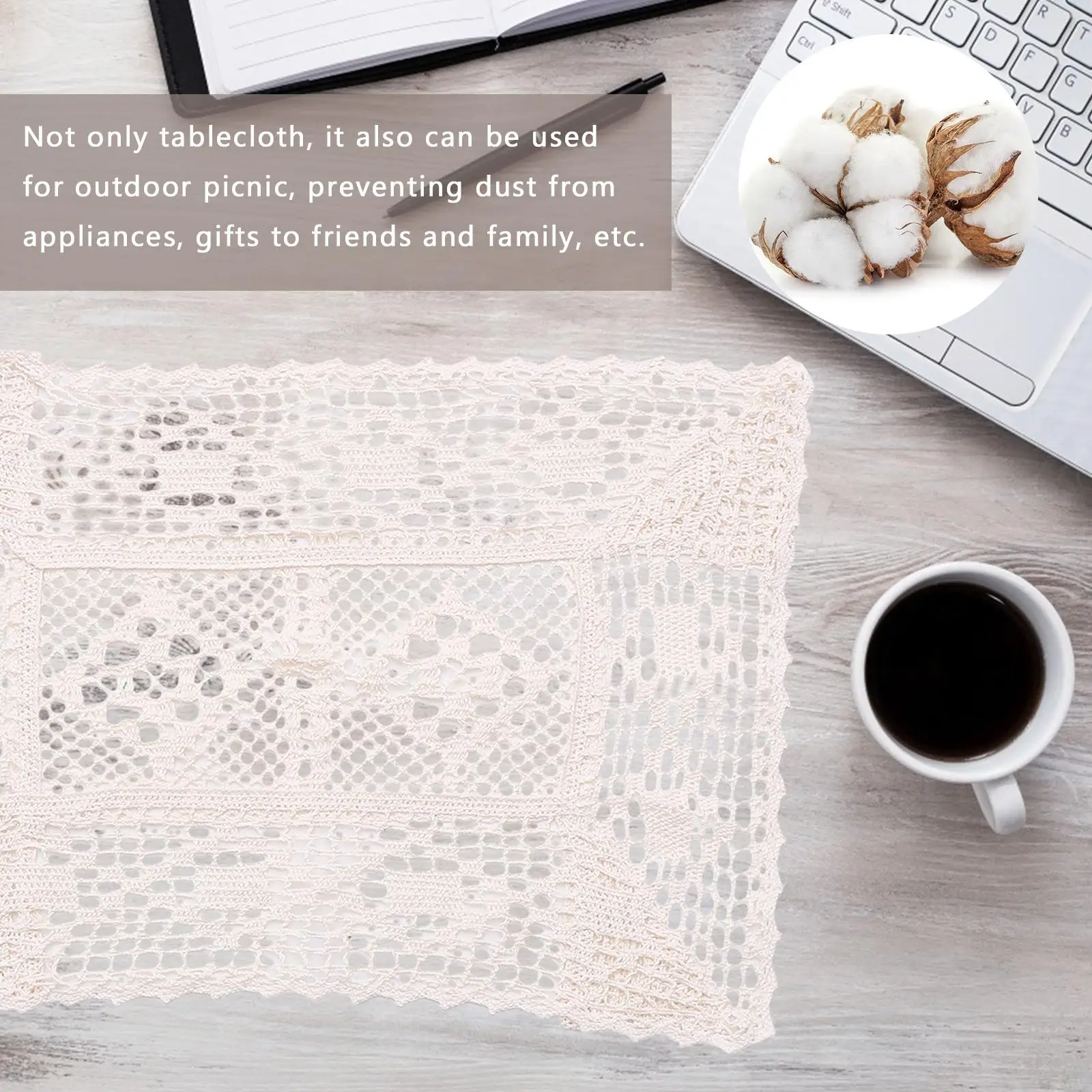 الدانتيل الكروشيه الريفية بسيطة القطن صور الدعائم قابل للغسل قابلة لإعادة الاستخدام المنزل الدانتيل غطاء الطاولة مفرش المائدة ديكور مفرش المائدة