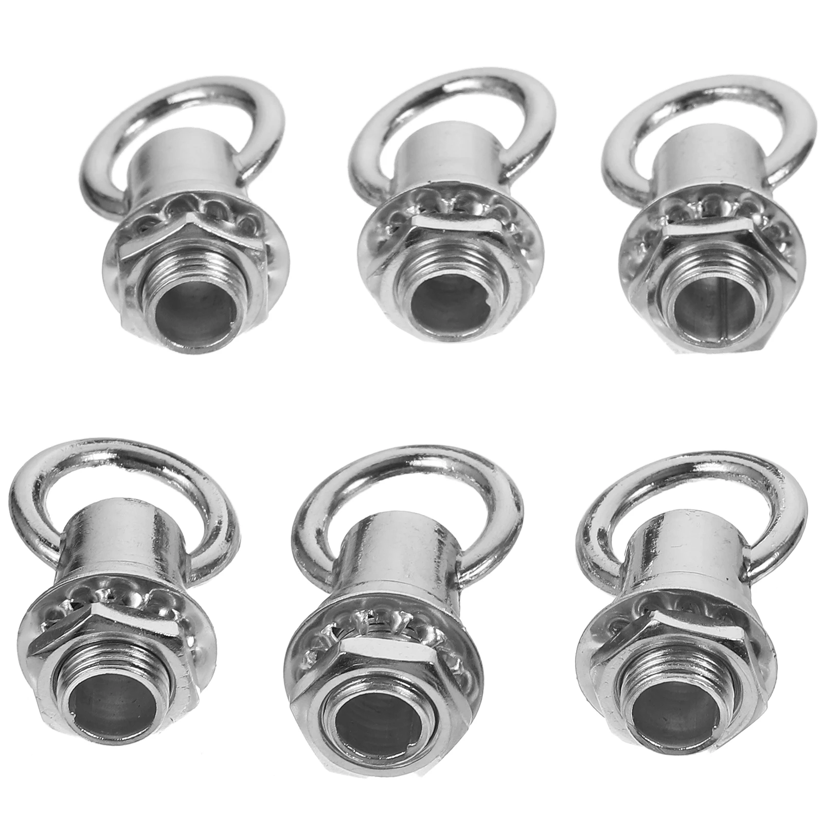 

6 Pcs Bull Nose Hanging Ring M10 Threaded Hooks Zinc Alloy Screw Replacement 50kg Capacity DIY Lighting Fixtures Chain