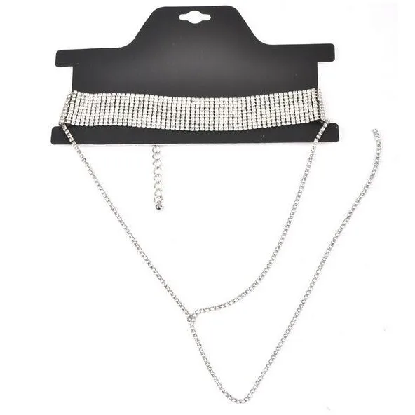 Fashion Super Flash Rhinestone Neck Chain Bridal Necklace/Dress Accessory/Fashion Jewelry 241