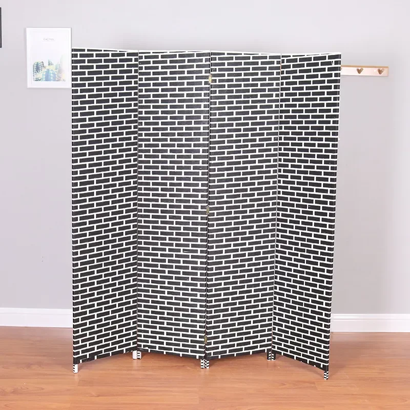 Double Sided Paper Rope Woven Folding Screen Home Entrance Partition Decorative Room Divider Multi Size Available for Living