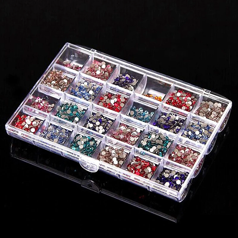 Nail Art Charm Empty Storage Box Plastic Organizer Box Display Box Rhinestone DIY Nails Manicure Supplies Tools Storage Case