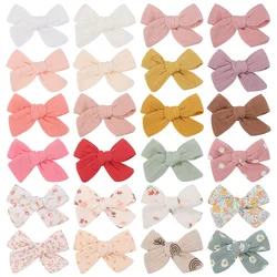 2Pcs/Set New Wrapped Bow Kids Hairpin Soft Cotton Hair Clips Baby Toddler Cute Printed Bowknot Handmade Hair Accessories