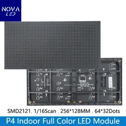 Módulo de panel de pantalla LED P4, 256x128mm, 64x32 píxeles, 1/16 de escaneo interior, 3 en 1, SMD, RGB, a todo color