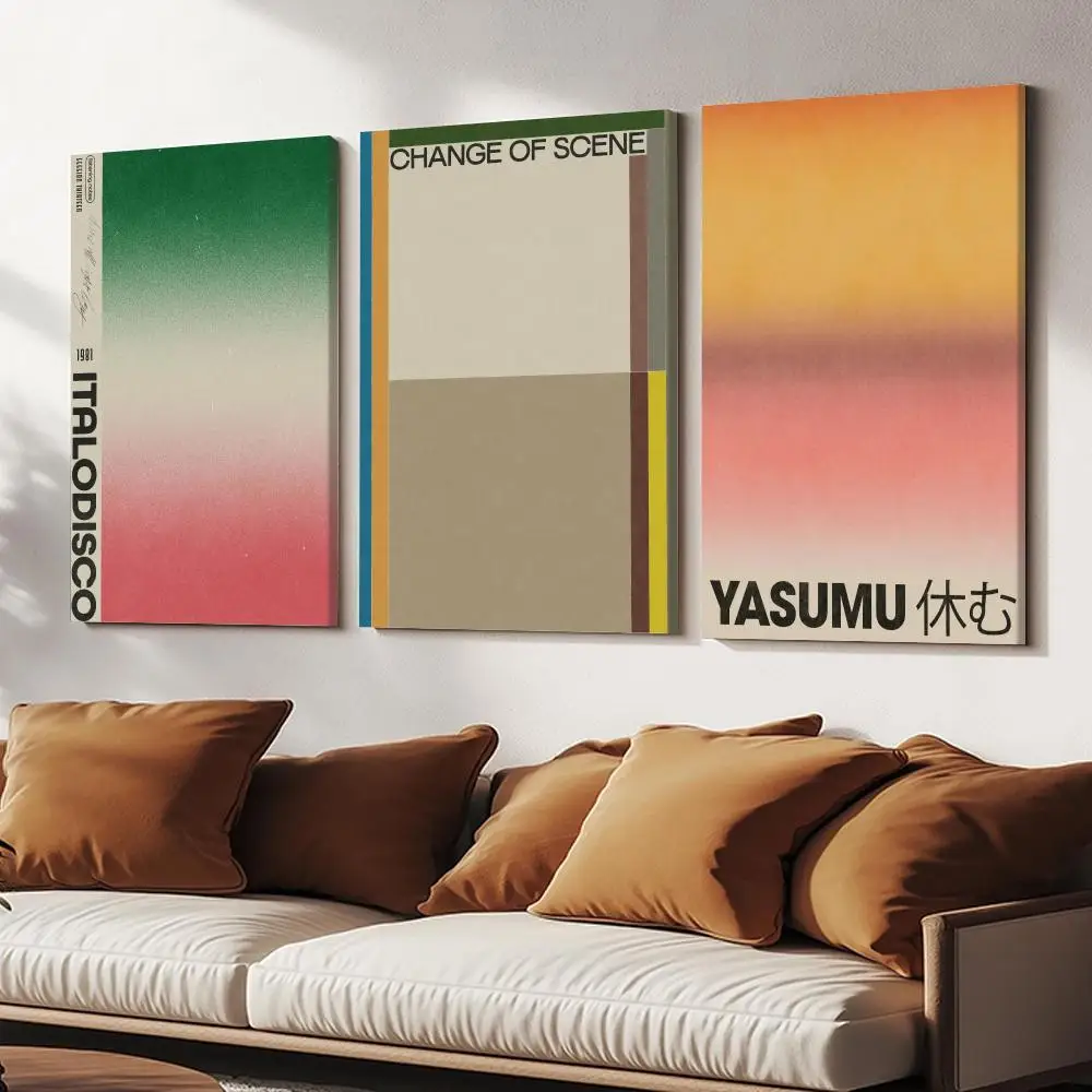 Japandi style Color Framed Wall Painting HD Canvas Wall Art | Optional Framed/Unframed | Modern Entryway Home Decor