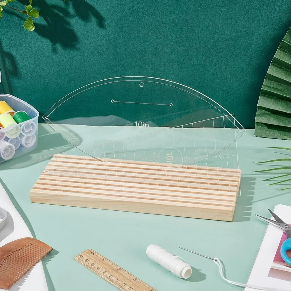 8-Slot Wooden Ruler Organizer Quilting Ruler Storage Rack Ruler Stand for Quilting Rulers 4mm Grid Ruler Holder for Sewing kit