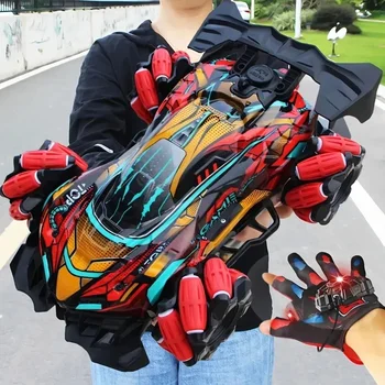 F1 Drift RC Car with Led Lights Music 2.4G Glove Gesture Radio Remote Control Spray Stunt Car 4WD Electric Kids Toys