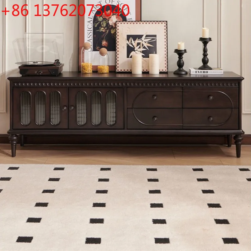 

French Ancient Living Room Aesthetic Fashionable Color Living Room Cabinet Locker Integrated Home Furniture