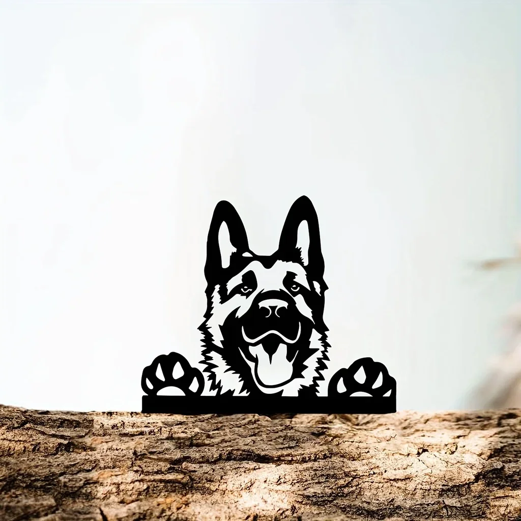 Cute Dog Steel Silhouette Garden Art - Perfect For Birthdays & Housewarming Gifts Wall Art Decoration for Garden Party Decor