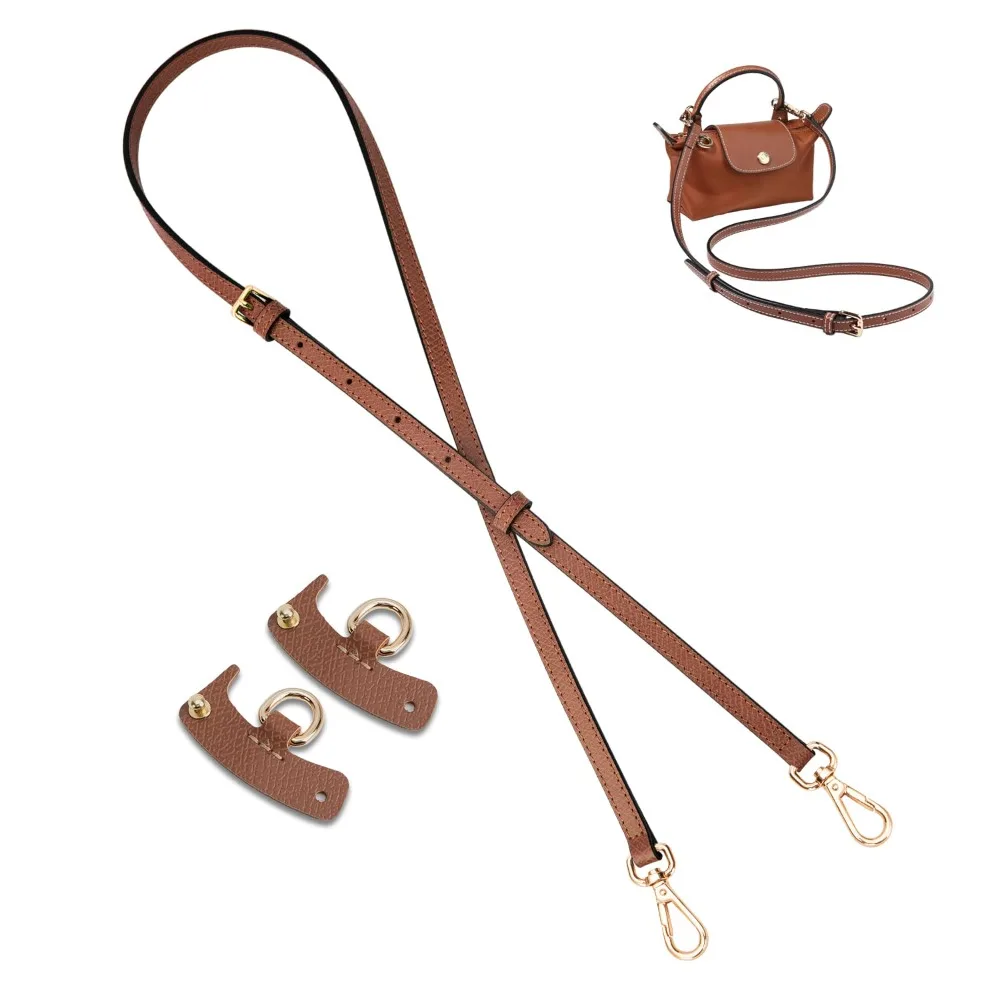 Genuine Leather Strap For Mini Dumpling Bag Punch Free Conversion Kit Crossbody Shoulder Belt Replacement Handles Accessories