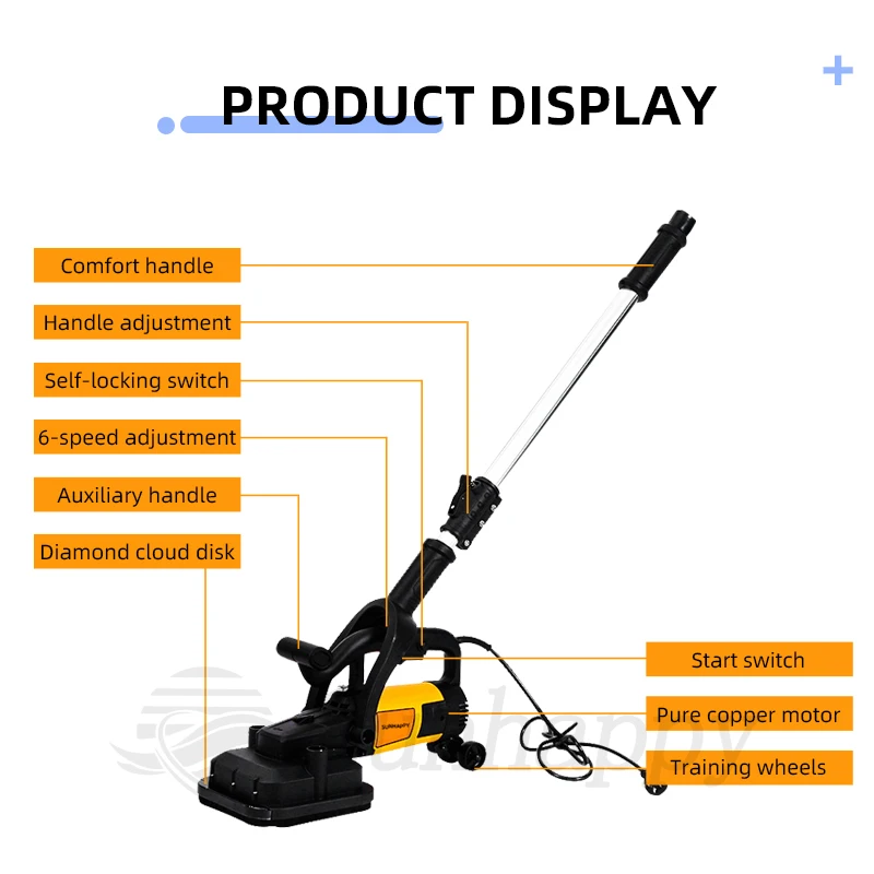 

【ГОРЯЧАЯ НОВИНКА】Промышленная бетоношлифовальная машина 90 ° Шлифовальная машина для цементных, кирпичных и терраццо поверхностей, 4-колесная, для грубой шлифовки пола