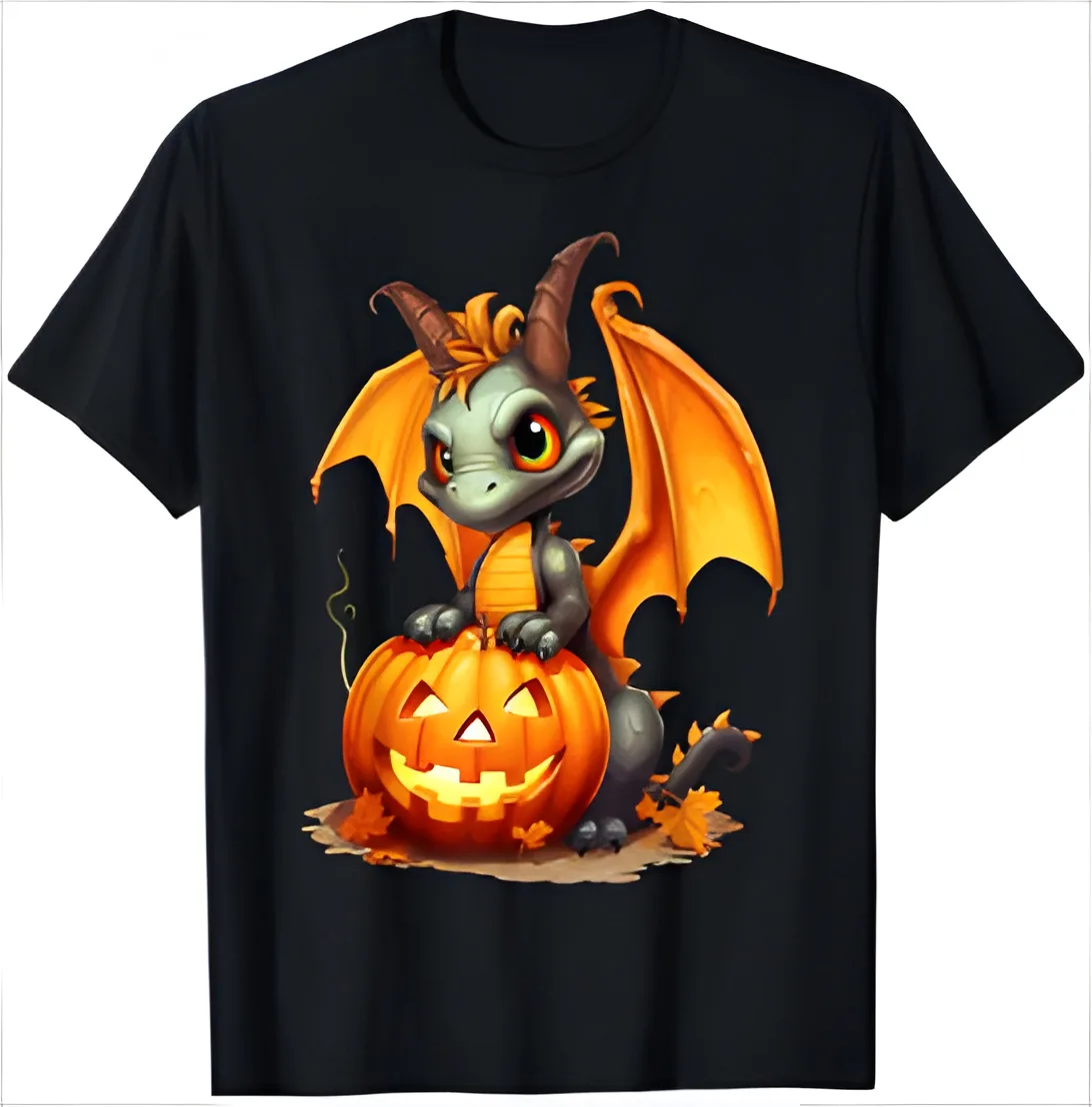 不気味なハロウィーンドラゴンカボチャTシャツ