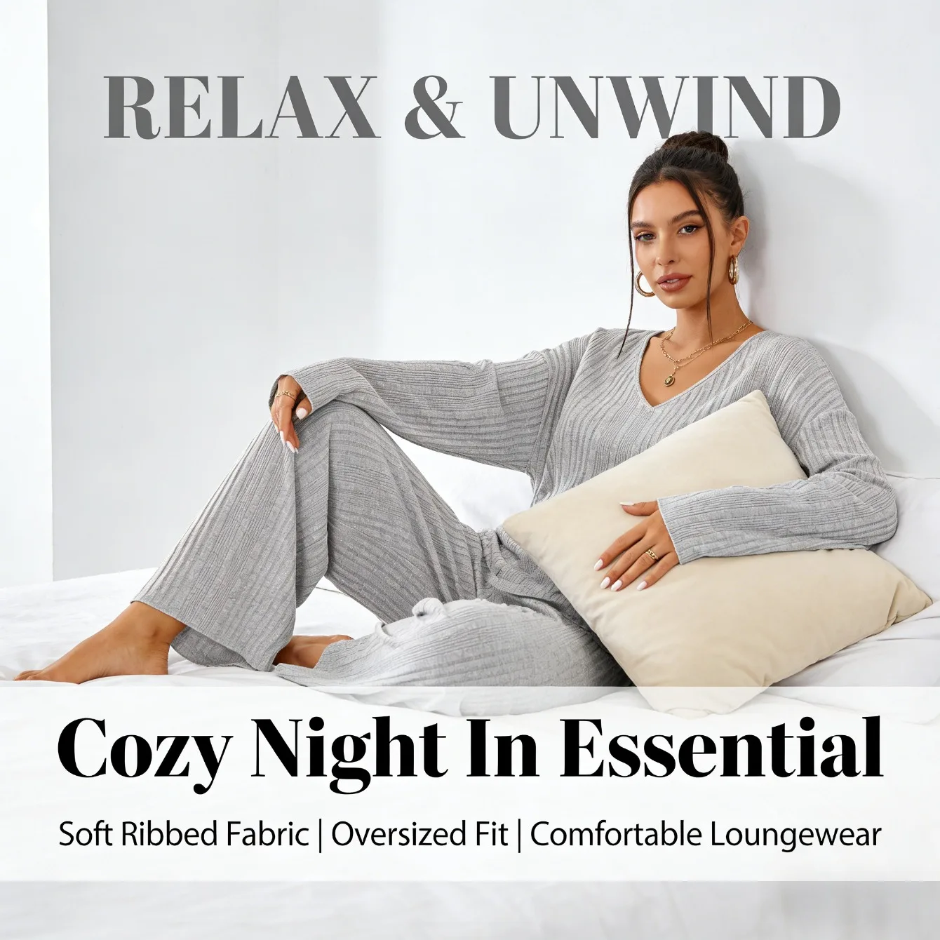 

Милый женский теплый пижамный комплект в рубчик из дышащей ткани для домашнего гостя, сбор друзей, осенне-зимний стиль