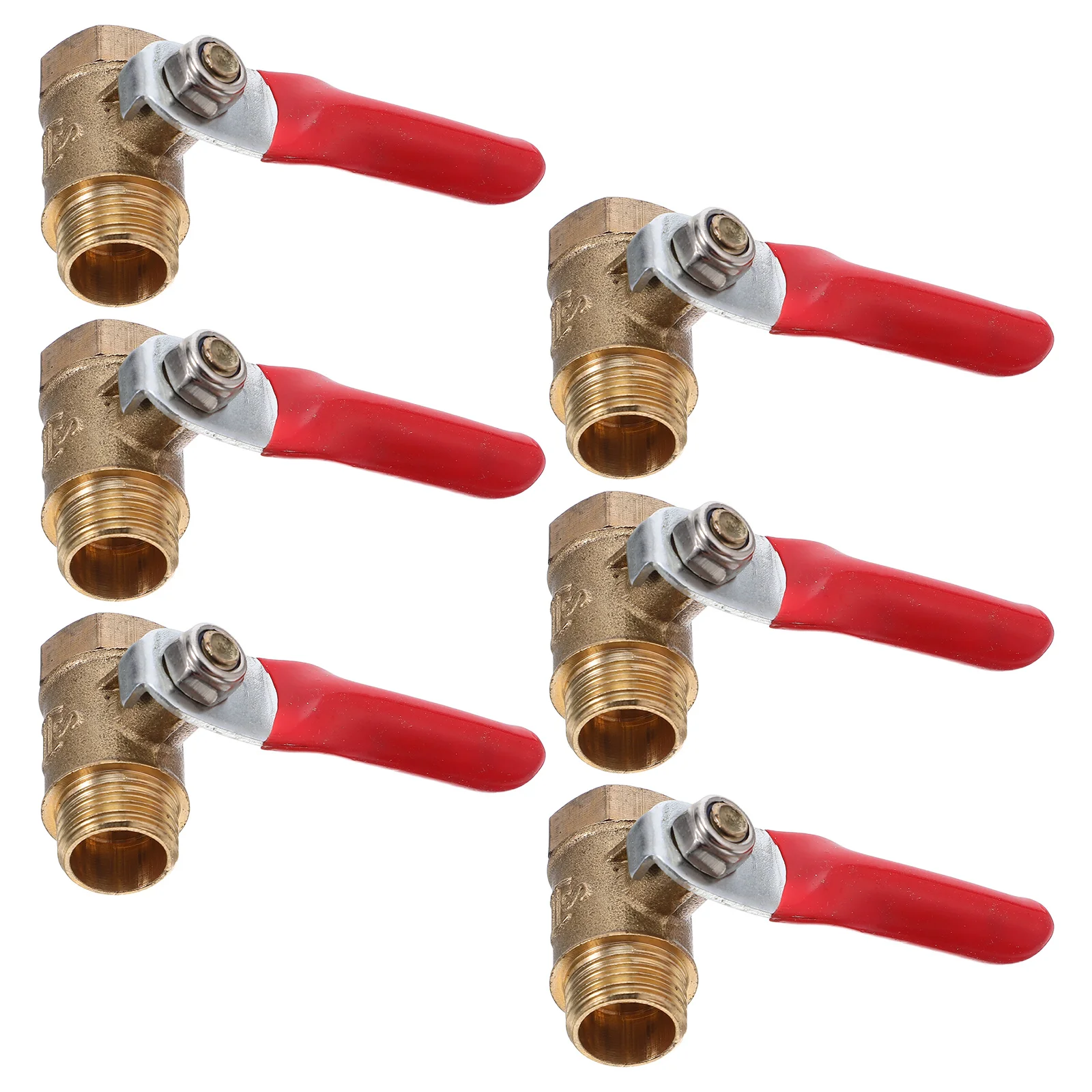 

6Pcs Mini Copper Ball Valve Thread Shut-Off Valve Leakproof for Garden Hose Water Heater Pneumatic Gas Pipe Control