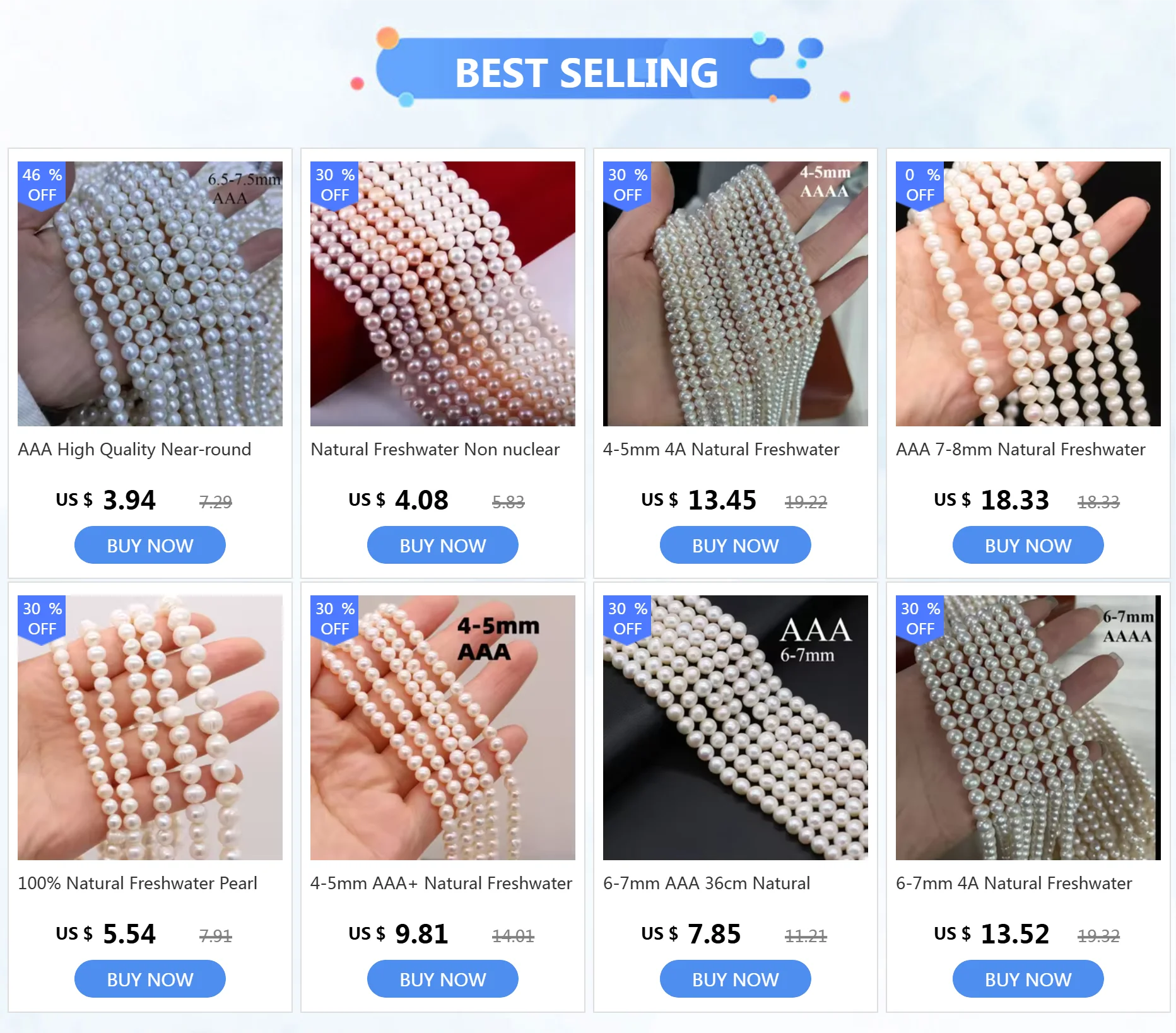 4-5mm 4A Natürliche Süßwasser Perle Weiß Runde Hohe Qualität Isolierte Perle Frauen Schmuck Machen DIY Halskette armband Zubehör – Detail 1