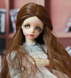 BJD SD1/3 1/4 1/6 1/8 ke er 인형 가발 고온 섬유 헤어 인스턴트 라면 롤 프린지 레드 가발