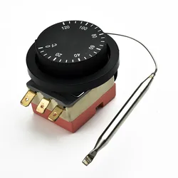 Electric Fan Thermostat Switch Radiator 0℃ To 120℃ 250V Steel Temperature Control Probe For Electrical Oven