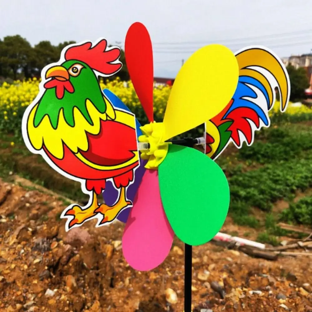 Colorful Cartoon Windmill Plastic Three Dimensional Animal Bee Six Colors Windmill Wind Spinner Home Garden Decoration