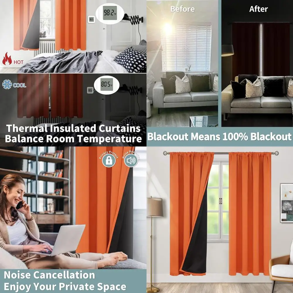 ستائر تعتيم معزولة حراريًا 84 لغرف النوم وغرف المعيشة، 52 عريضة، تقلل الضوضاء، مجموعة من لوحتين