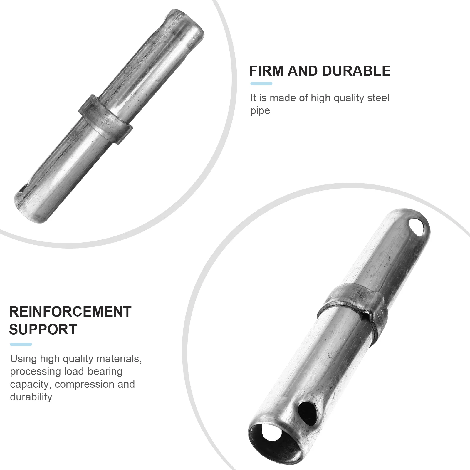 2 Pcs Connecting Rod Coupling Pin for Scaffolding Supplies Part Plumbing Tools Accessories Equipment Durable Galvanized Metal