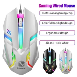 Limei S1 E Sport Światła LED Podświetlana Przewodowa Mysz USB Przewodowa do Laptop Wyciszanie Biurowy Komputer Gaming Mouse