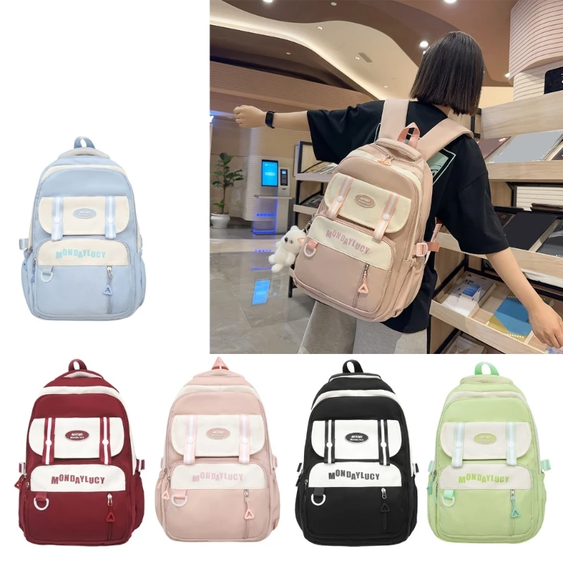 Mochila escolar para niños y niñas, bolsas nailon para ordenador portátil para adolescentes, mochila informal