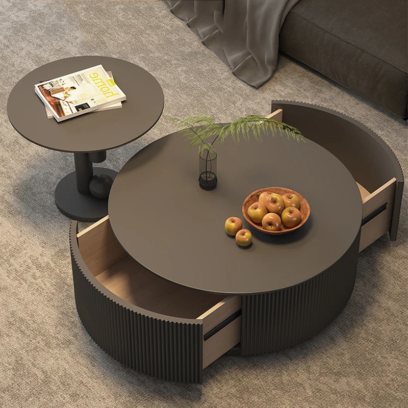 Living Room Coffee Table Bedroom Round Simple Black Low Coffee Table Nordic Center Modern Tavolino Da Salotto Home Furniture