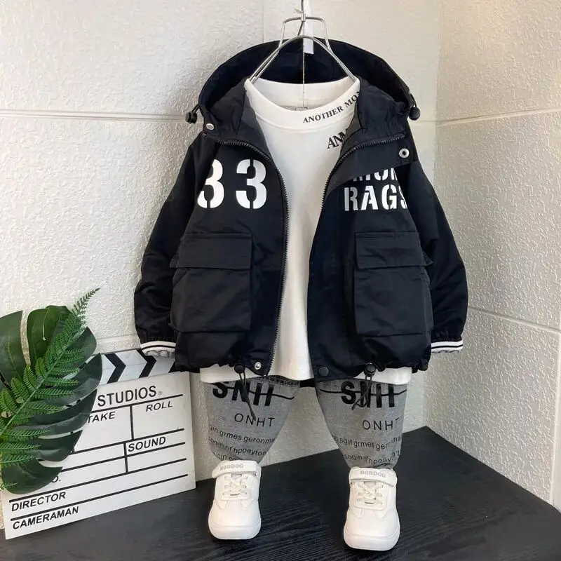 Kinder kleidung Frühling und Herbst Jungen Wind jacke Mantel neue Jungen Mode Kapuzen jacke Kinder Baby jacke