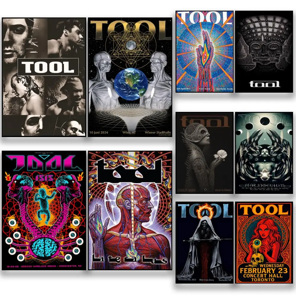Band T-Tool Progressive Metal Poster HD Removable Wall Art Gift Bedroom Lounge Dorm Office Gaming Cafe Bars